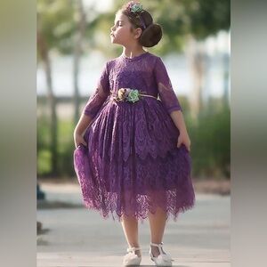 Trish Scully girls dress flower girl color: Hyacinth size 7